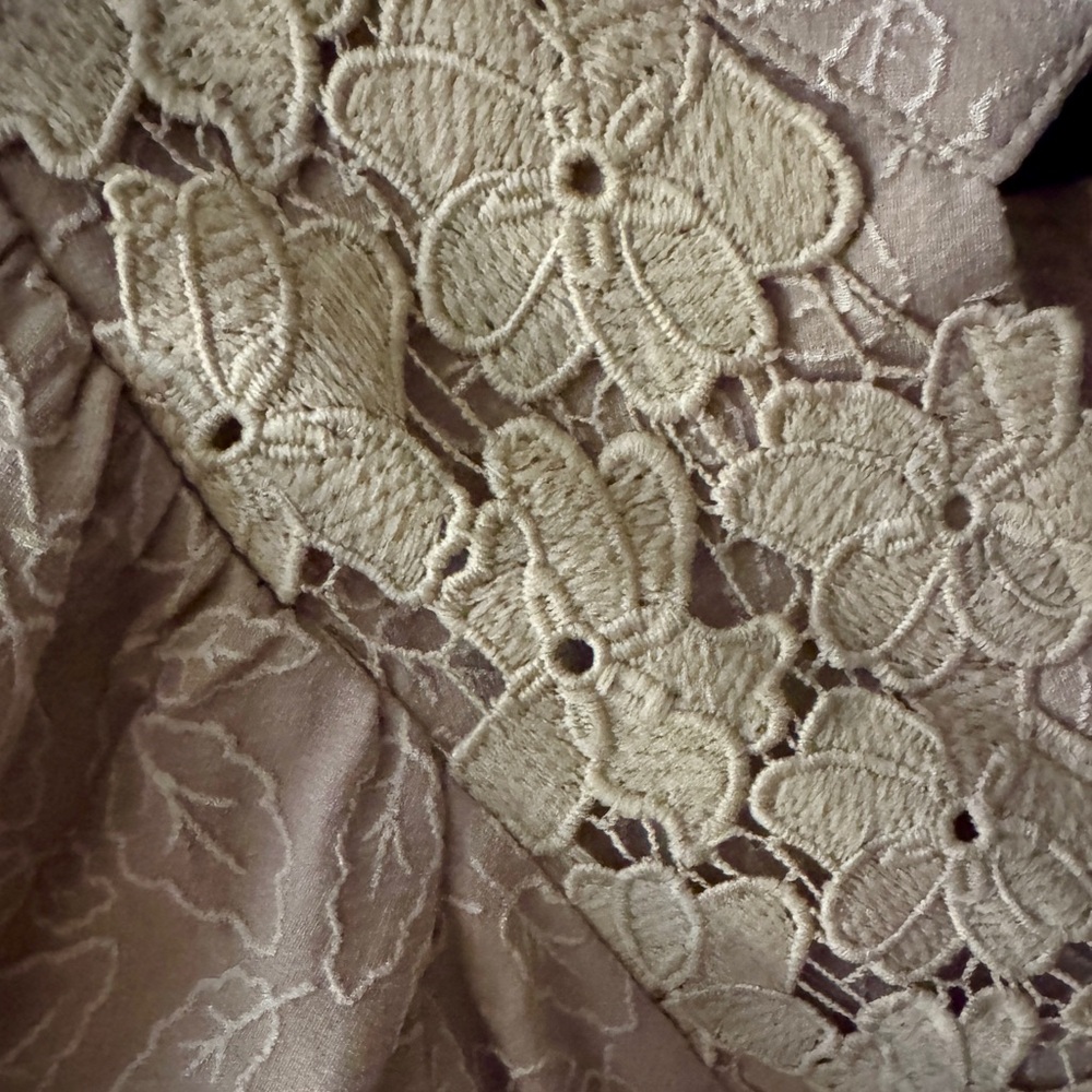 Umgee Beige Embroidered Puff Sleeve Dress - Picture 3 of 4